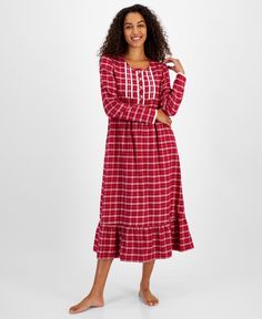 in stock Flannel Robe, Holiday Plaid, Cotton Viscose, Long Sleeve Plaid, Charter Club, Plaid Flannel, Pajamas Women, Women Long Sleeve, Pick Up