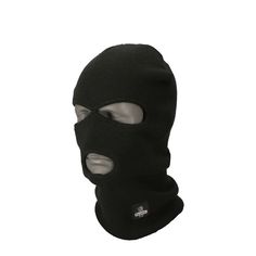 On those days when the winter wind tries to blow you back home, the 3 Hole Mask gives you full head, neck and face protection that doesn't restrict your mouth. The extended neck of this ski mask seals out the wind and the double-layer knit keeps you all kinds of warm. Black Casual Balaclava For Protection, Functional Winter Balaclava For Protection, Black Full Face Balaclava For Protection, Functional Black Balaclava For Cold Weather, Black Protective Full-face Balaclava, Black Full Face Protective Balaclava, Warm Full Face Balaclava For Outdoor, Black Breathable Balaclava For Cold Weather, Winter Balaclava For Streetwear