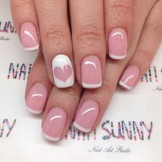 Elegant pink nails Ring Finger Nails, Romantic Nails, Nail Designs Valentines, Valentine Nails, Makijaż Smokey Eye, Her Nails, Winter Nail