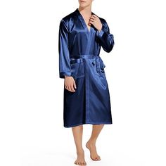 Season:Winter,Fall; Fabric:Faux Silk; Sleeve Length:Long Sleeve; Gender:Men's; Quantity:1 PC; Nightwear Style:Bathrobe,Silk Robe,Silk Kimono,Robe; Style:Stylish,Casual,Comfort; Elasticity:Micro-elastic; Occasion:Daily,Home,Bed; Age Group:Adults; Details:Belt Included; Function:Warm,Comfort; Pattern:Plain; Neckline:V Neck; Listing Date:11/08/2023; Length:; Feel of Sensation:Comfort,Soft; Bust: Long Silk Nightgown, Bridesmaid Bathrobe, Silk Nightgown, Satin Kimono, Silk Sleepwear, Silk Robe, Long Kimono, Womens Robes, Bridal Lingerie