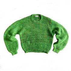 a green sweater on a white background