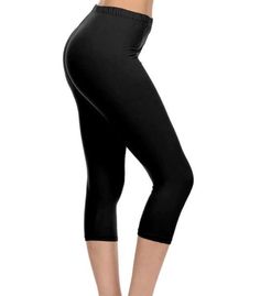 Plus Capri Leggings are our most popular legging but capri style. Buttery soft capri length leggings in high, banded waist. Very stretchy, but not see thru. Fits approximate sizes: 14-22 Material: 92% Polyester & 8% Spandex Black Spring Activewear For Pilates, Black Activewear For Pilates In Spring, Black High Stretch Mid-thigh Length Leggings, Black Stretch Mid-calf Bottoms, Black Compression Leggings For Spring, Spring Black Compression Leggings, Stretch Mid-thigh Length Leggings For Spring, Spring Stretch Mid-thigh Length Leggings, Black High Stretch Capri Length Capris