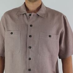 Linen man comfortable shirt with short sleeve and 2 pokets, Formal shirt men, regular fitted coffee linen shirt Details: - 100% natural linen produced in Europe ; - medium weight (180 gram per square meter); - color: coffee, could be any from our colors catalog (color samples at the photo); Made to order, approximately a few days, If you have any questions please message me and I will be glad to answer. Unstructured Brown Collared Shirt, Brown Shirt With Welt Pockets And Spread Collar, Brown Short Sleeve Camp Shirt With Pockets, Collared Brown Shirt With Welt Pockets, Brown Collared Shirt With Welt Pockets, Brown Linen Collared Shirt, Brown Collared Linen Shirt, Brown Short Sleeve Shirt With Pockets, Brown Linen Shirt With Button Closure