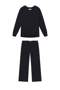 Relax Pants Set in Black Loungewear Tracksuit With Ribbed Cuffs, Sporty Loungewear Sets With Ribbed Cuffs, Sporty Loungewear Sets, Fall Loungewear Tracksuit With Elastic Cuffs, Fall Tracksuit With Elastic Cuffs For Loungewear, Fall Loungewear Sets With Elastic Waistband, Three Day Weekend, 2024 Wishlist, Raglan Sweatshirt