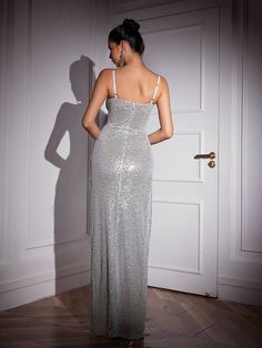 Expertly crafted, the Brigid Spaghetti Crystal Fringe Sequin Maxi Dress features intricate crystal detailing and a cascading fringe design. With its elegant spaghetti straps and flowy silhouette, this dress is perfect for a formal event or a night out on the town. Its sequin fabric adds a touch of glamour, making you stand out in any crowd. Material:?100% Polyester Invisible zipper opening at the back Stretch Factor:?Slight?Stretch Clean:?Dry clean only Color may vary due to the lighting on images Model is wearing an?S Crystal Fringe, Bandage Midi Dress, Metallic Skirt, Sequin Maxi Dress, Sequin Maxi, Jumpsuits And Romper, Feather Dress, Maxi Dress Green, Sequin Fabric