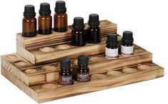 "Buy the NEX™ Essential Oils 4-Tier Storage Holder at Michaels. com. Keep your oils right at your fingertips with quick, easy access. Keep your oils right at your fingertips with quick, easy access. This is the perfect rack to keep by your diffuser, or wherever you use your oils the most. Effortlessly protect and organize your essential oil collection while keeping your oils safe in a sturdy, upright position. It can also be used to hold nail polish or small spice jars. Details: Brown 6.5\" x 3. Essential Oil Organizer, Essential Oils Storage, Nail Polish Display, Essential Oils Organization, Essential Oils Collection, Polish Display, Living Brand, Burnt Wood, Essential Oil Storage