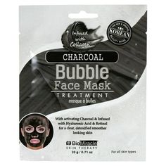 Keep your complexion clean and glowing with the help of charcoal! This formula is infused with collagen, hyaluronic acid, and retinol which clears and detoxifies the skin, making it look brighter and smoother. You can pamper yourself with these on your self care days, share with friends at the spa or during sleepovers, give as gifts to your loved ones, and include them in care packages. Size: 20 g.  Color: Multicolor. Face Mask Korean, Bubble Face Mask, Bubble Face, Green Tea Face Mask, Detox Facial, Detox Face Mask, Moisturizing Face Mask, Acne Face Mask, Charcoal Face Mask