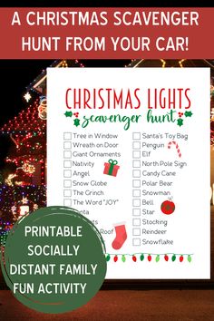 a christmas scavenger hunt from your car