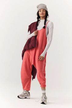 Hot Shot Onesie | Free People Solid Color Jumpsuits With Pockets For Loungewear, Solid Color Jumpsuits And Rompers With Pockets For Loungewear, Baggy Cotton Jumpsuits And Rompers For Leisure, Solid Color Relaxed Fit Jumpsuit For Leisure, Comfortable Solid Jumpsuits And Rompers With Pockets, Relaxed Jumpsuits And Rompers With Pockets For Spring, Comfortable Leisure Overalls And Rompers, Cotton Solid Color Jumpsuits And Rompers For Loungewear, Cotton Loungewear Jumpsuits And Rompers In Solid Color