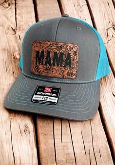 Hat Patches Ideas, Country Style Adjustable Trucker Hat With Leather Patch, Adjustable Leather Trucker Hat, Leather Patch Ideas, Leather Patch Hat Ideas, Patch Hat Ideas, Hat Patch Ideas, Mama Hats, Creek Ideas