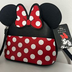 Disney Mini Mouse Crossbody Bag Purse Brand New! Check Other Listings For Similar Products. Bundle And Save! Disney Style Shoulder Bag With Removable Pouch, Disney Crossbody Bags For Disney Trips, Disney Style Crossbody Bags For Disney Trips, Black Minnie Mouse Bag For Disney Trips, Trendy Minnie Mouse Bags For Daily Use, Disney Style Crossbody Shoulder Bag With Adjustable Strap, Red Disney Bag With Zipper Closure, Trendy Black Minnie Mouse Bag, Crossbody Shoulder Bag For Disney Trips