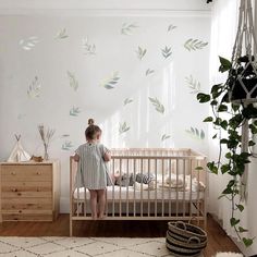 PRICES MAY VARY. 🌿EASY APPLICATION - These fun little simple leafs shape wall decals are a quick and easy way to create a wall mural or wallpaper looks without the mess or expense. A simple peel and stick application method means these decals go on the wall in minutes. 🌿SHARING FROM THE DESIGNER - My name is Silvia.This leaf wall sticker is designed by myself. There are set of 6 sheets in it, and 36 leaf decals. If you think it is not enough, you can also buy 2 sheets. As we all know, the gree Bedroom Wallpaper Neutral, Leaf Stickers, Newborn Necessities, Pinterest Baby, Neutral Crib, Sweet Nursery, Floral Wall Decals, Kids Bedroom Inspiration, Nursery Room Design