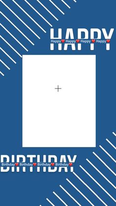 a happy birthday card with an image of a square and the words happy birthday on it