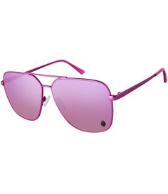 From Kurt Geiger London&#x2C; these sunglasses feature:Metal frameSquare shapePink flash lensNot Rx ableNon-PolarizedApprox. 61mm lens Imported. Modern Pink Anti-reflective Aviator Sunglasses, Modern Pink Aviator Sunglasses With Uv Protection, Pink Polarized Aviator Sunglasses, Pink Aviator Sunglasses With Polarized Lenses, Pink Aviator Sunglasses With Tinted Lenses, Modern Pink Aviator Sunglasses, Pink Aviator Sunglasses With Uv Protection, Pink Mirrored Aviator Sunglasses For Summer, Pink Anti-reflective Aviator Sunglasses For Summer