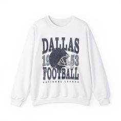 Show off your Dallas Cowboys pride with this vintage-inspired Cowboy sweatshirt, perfect for game day, college gifts, or casual wear. Whether you're a dedicated Dallas fan or searching for the perfect gift, this retro Cowboys crewneck combines comfort and style in a classic design. Ideal for both men and women, this Dallas Cowboys sweatshirt is a must-have for any football lover. Made from a soft and durable 50% cotton, 50% polyester blend, this Dallas sweatshirt ensures warmth and comfort for c Cowboys Sweatshirt, Dallas Cowboys Sweatshirt, Football Lover, Football Sweatshirt, Football Lovers, College Gifts, Sweatshirt Vintage, Clean Cut, Vintage Sweatshirt