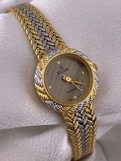 Vintage Elgin Silver Gold Tone Round Braided Slim Dainty Watch Chic Elegant   | eBay Silver Gold, Braids, Plaits