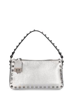 Height: 12cm Width: 21cm Depth: 7cm. Strap drop: 48cm. Handle drop: 11cm. Detachable strap. Single top handle. Top zip closure. Logo details. Embellished with metal studs Valentino Rockstud, Dream Style, Black Cross Body Bag, White Bag, Valentino Garavani, Shoulder Bag Women, Leather Crossbody Bag, Leather Crossbody, Tracking Number