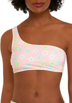 Serve up fun vibes in this chic bralette swim top from Cabana by Crown & Ivy, perfect to pair with your favorite swim bottoms. | Cabana by Crown & Ivy Women's Daydream One Shoulder Bralette Swim Top, X-Large Spring Beachy Swimwear With Built-in Bra, Trendy Swimwear With Built-in Bra For Spring, Trendy Swimwear With Built-in Bra For Poolside, Playful Tankini For Spring Sunbathing, Trendy Swimwear With Built-in Bra For Beach Season, Spring Poolside Swimwear With Built-in Bra, Spring Poolside Bra-friendly Tankini, Beachy Swimwear With Built-in Bra For Spring, Spring Beachwear Seamless Crop Top