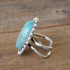 Open back, adjustable Adjustable Nickel-free Turquoise Open Ring, Affordable Nickel-free Silver Turquoise Ring, Cheap Nickel-free Silver Turquoise Ring, Adjustable Nickel-free Bohemian Turquoise Ring, Nickel-free Bohemian Turquoise Ring, Big Rings, Sapphire Gemstone, Durham, Open Back