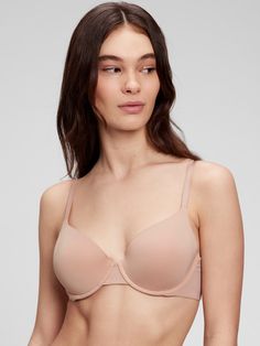 Soft knit.  Adjustable straps.  Semi-demi cut. Elegant Fitted Seamless Bra, Classic Nursing Bra, Fitted Seamless Push-up Bra, Classic Full Coverage Stretch Bra, Gap Fitted Seamless Bra, Classic Stretch Push-up Bra, Neutral Pink, Womens Bras, Pink Champagne