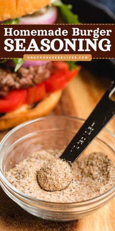 Take your ground beef patties to the next level with this DIY seasoning blend! 5 ingredients are all you need for this condiment idea. Packed with so much flavor, this homemade burger seasoning recipe is the BEST. Pin this for later! Hamburger Seasoning Recipe, Perfect Grilled Burgers, Best Burger Seasoning, Burger Recipes Seasoning, Burger Spice, Chili Powder Recipe, Easy Homemade Burgers, Best Homemade Burgers, Burger Mix