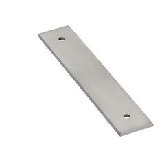 stainless steel plate with holes for mounting on the wall or ceiling, isolated against a white background