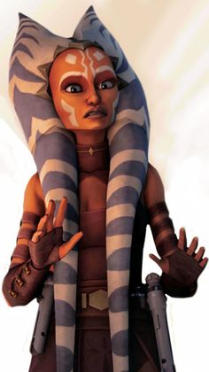 an image of a star wars character with his hands out to the side while wearing a scarf