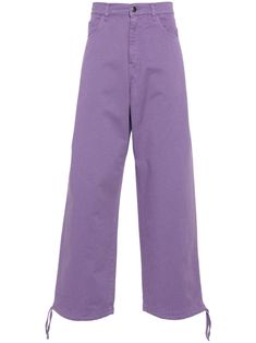 amaranth purple cotton twill weave straight leg classic five pockets logo patch to the rear embroidered logo to the rear front button and zip fastening logo-engraved buttons When buying this unisex item, keep in mind that it is graded in standard men's sizing.