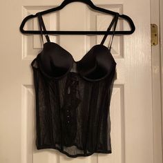 Beautiful Black Bustier/Shapewear Made With Crystallized Swarovski Elements. Nwt. Bundle To Save. 36c. Elegant Full Cup Shapewear With Built-in Bra, Elegant Black Underwire Camisole, Elegant Black Bra-friendly Camisole, Elegant Underwire Camisole For Night Out, Elegant Underbust Camisole For Night Out, Elegant Underwire Bra With Boning, Elegant Black Corset With Removable Bra Pads, Black Elegant Push-up Shapewear, Black Push-up Elegant Shapewear