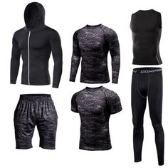 Elevate your workout wardrobe with our high-quality gym fitness clothing. Designed to provide maximum comfort and style, our collection will keep you looking and feeling your best during any workout. Made with breathable materials, our fashionable pieces are perfect for even the sweatiest of sessions. Upgrade your gym wardrobe today! Fabric: polyester 92% - commonly used sports fabric spandex 8% - elastic fibers Function: Dry Fit, Breathable, Absorb Sweat, High Elastic; Size Chart Please choose Breathable Sportswear Activewear, Compression Breathable Activewear, Sweat Resistant Sportswear For Sports Season, Black Stretch Activewear In Breathable Fabric, Compression Activewear With Breathable Fabric For Gym, Compression Activewear For Gym Made Of Breathable Fabric, Black Breathable Fabric Sportswear, Compression Sportswear For Gym, Athletic Fit Breathable Activewear