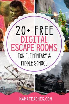 the top 20 free digital escape rooms for elementary and middle school kids to play with