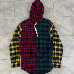 Pacsun Hooded Flannel Size M New Never Used Plaid Long Sleeve Hoodie For Outdoor, Plaid Hoodie For Streetwear, Casual Plaid Hoodie For Streetwear, Casual Plaid Hooded Flannel Shirt, Hooded Plaid Flannel Shirt, Casual Plaid Hooded Hoodie, Plaid Cotton Hoodie For Streetwear, Plaid Cotton Hooded Hoodie, Plaid Cotton Hoodie For Winter