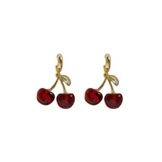 PRICES MAY VARY. Cherry earrings: Cherries symbolize love, happiness, sweetness, as well as cherishing and reuniting. Wear cherry colored earrings to bring our love and luck to those around us. Material: These beautiful cherry earrings are nickel or lead free and have low allergenicity. Add these great earrings to your jewelry collection and feel at ease every time. Cute Red Cherry: Sweet exterior, bright red, youthful, fresh and passionate fruit earrings are super cute. Whether you have short o Cherry Gift Ideas, Red And Gold Earrings, Gold And Red Jewelry, Cherry Accessories, Cherry Red Aesthetic, Cherry Fashion, Love And Luck, Colored Earrings, Short O