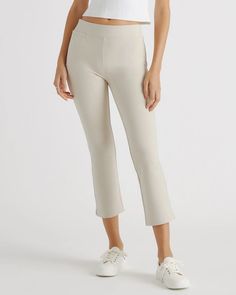 Ultra-Stretch Ponte Kick Flare Pants Kick Flare Pants, Ponte Pant, Silk Tee, Paperbag Pants, Cropped Wide Leg Pants, Ponte Pants, Performance Leggings, Cotton Chinos, Wide Leg Linen Pants