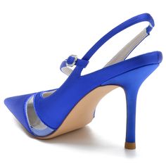 Shop Royal Blue Clear Satin Slingbacks Heels Closed Toe Cross Strap Bridal Shoes color Royal Blue for Anniversary, Dancing Club, Party, Wedding, Work with worldwide Free shipping & Free return. Elegant Blue Pointed Toe Sandals, Blue Pointed Toe Slingback Pumps For Party, Blue High Heel Slingback Pumps For Evening, Blue Ankle Strap Slingback Pumps With 4-inch Heel, Blue Slingback Pumps With 4-inch Heel For Evening, Elegant Blue Slingback Pumps With 4-inch Heel, Elegant Blue Slingback Pumps With Open Heel, Blue Formal Slingback Pumps With Open Heel, Elegant Blue Slingback Pumps For Formal Occasions