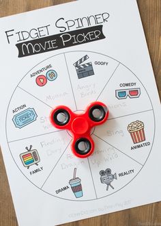 the fidget spiner movie picker is an easy activity for kids