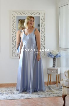 ALL SIZES WELCOMEFREE SHIPPING This gorgeous slip sateen dress is perfect as a simple wedding gown, for bridesmaids, for your events, parties, etc It features 3 cm wide straps, so you can wear a bra underneath comfortably.  The dress is a fitted at the top and has an open wide bottom. Its available in different lengths, please choose at checkout. The dress is made with a soft sateen fabric, very comfortable and adapts easily to your body. It is fully lined. Available in different colours. If you want the dress in a different colour, message me. We can also do small alterations to the design if you wish. This dress is made to your specific measurements so please enter them at checkout in the message box, following the instructions in the last 2 photos. If you have any doubts don't hesitate Curvy Bridesmaid Dresses, Wedding Dress Curvy, Simple Wedding Gown, Dress Curvy, Sateen Dress, Blue Wedding Dress, Simple Wedding Gowns, Blue Wedding Dresses, Curvy Dress