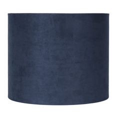 a dark blue lamp shade on a white background with clippings to the bottom