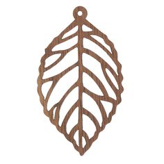 a wooden ornament with a leaf design on it