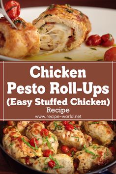 Chicken Pesto Roll-Ups Recipe – Easy Stuffed Chicken Easy Stuffed Chicken Recipes, Easy Stuffed Chicken, Rolled Chicken Recipes, Chicken Pesto, Chicken Recipies, Chicken Main Dishes, Instant Pot Dinner Recipes, Stuffed Chicken