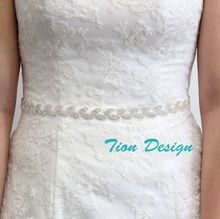 Bridal Leaf Crystal Sash by Tion Design, Made in USA