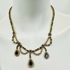 18K Gold Diamond and Emerald 19" Necklace with 3 Halo Dangles (includes appraisal, Value: $23,000) Designer = Jewelry Material = 18K Gold Gemstone = Diamond/Emerald Condition = Good Class = Premier Location: Glencoe Item Number: 886-77 Item ID: 298453 Category: Necklace Suit Shoes, Emerald Necklace, Loafer Mules, Instagram Icons, Fashion Design Clothes, Pump Sandals, Designer Jewelry, Handbag Backpack, Item Number