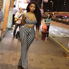 Product Name Plus Size Summer Streetwear Women Backless Deep V Sleeveless Hollow Out Casual Striped Flared Jumpsuits YN-971 Item NO. YN-971 Pattern Type Striped Detail Hollow-out, Backless Weight 0.4 kg = 0.8818 lb = 14.1096 oz Category Rompers Jumpsuits Jumpsuits Creation Time 2021-06-15 High Waist Tank Top For Night Out In Summer, Summer High Waist Tank Top For Night Out, Summer Night Out Fitted Tank Top, Sleeveless Bodysuit For Night Out Beach Season, Sleeveless Bodysuit For Night Out At The Beach, Striped Sleeveless Bodysuit For Summer, Summer Striped Sleeveless Bodysuit, Summer Sleeveless Striped Bodysuit, Summer Club Jumpsuits And Rompers