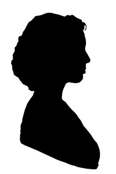 a black and white silhouette of a woman's head