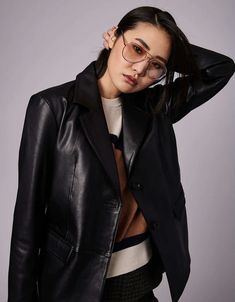 We elevated a blazer-inspired style with crafting in genuine leather. This fall-to-spring jacket comes in a classic fit so it's not constricting and elongating darts to shape the silhouette. It's an effortless layer that keeps you feeling warm while looking cool. It's the chic combination of form and function in sumptuous, buttery-soft leather. Spring Jacket, Genuine Leather Jackets, Spring Jackets, The Chic, Jacket Style, Soft Leather, Genuine Leather, Coats Jackets, Leather Jacket