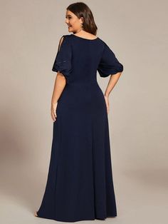 Short Sleeve Round Neck Bodycon Wedding Guest Dress - Ever-Pretty US Evening Dress With Half Sleeves, Solid Color Half Sleeve Evening Dress, Short Sleeve Maxi Dress For Prom Season, Elegant Half Sleeve Prom Dresses, Elegant Half Sleeve Maxi Dress, Plus Size Pretty, Look Like A Model, Choir Concert, Concert Performance