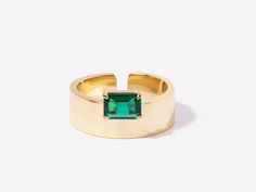 Emerald Baguette Cut Monolith Ring | Little Sky Stone Ring Sale, Emerald Stone, Emerald Gemstone, Baguette Cut, Gold Filled Jewelry, Gold Plated Sterling Silver, Jewelry Plate, Pure Silver, The Collection