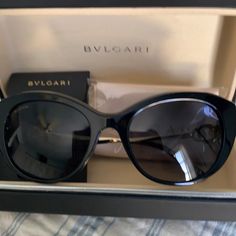 Black Sunglass Lens With Gold Plated Frame. Polarized. Nwt Luxury Anti-reflective Shield Sunglasses For Formal Occasions, Chic Luxury Black Shield Sunglasses, Bvlgari Sunglasses Women, Bulgari Sunglasses, Luxury Black Anti-reflective Sunglasses, Bvlgari Sunglasses, Betsy Johnson Purses, Brand Clothes, Black Cat Eyes