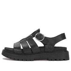 (WMNS) Timberland Clairemont Way Fisherman Sandals 'Black Nubuck' A635VW Timberland Leather Sandals With Cushioned Footbed, Timberland Leather Sandals With Removable Insole, Timberland Leather Open Toe Sandals, Fisherman Sandals, Sandals Black, Stylish Sneakers, Black Sandals, Perfect Pair, Sandals