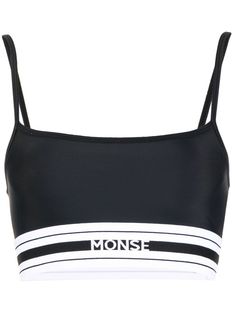 black/white square neck spaghetti straps logo waistband stretch-design Sporty Black Crop Top With Adjustable Straps, Black Sporty Crop Top With Tank Straps, Bra Items, Logo Items, White Square, Black Sports Bra, Square Neck, Gym Bag, Spaghetti Strap